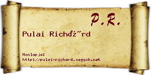 Pulai Richárd névjegykártya